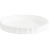 image:imageKate and Laurel Lissi Decorative Round Tray with Wavy Design 16 Inch Diameter Black Modern Scalloped Circle Serving for Coffee Table Ottoman Dining Table or Entryway CatchAllWhite