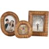 image:imageKate and Laurel Rahfy ThreePiece Picture Frame Set Dark Natural Rattan Set of 3 Varying Sizes Modern Boho Photo Frame Set for Tabletop Coastal Decor