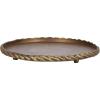 image:imageKate and Laurel Trenza Decorative Round Spiraled Metal Tray with Feet 14 Inch Diameter Antique Brass Circle Footed Coffee Table Tray for Use as Kitchen Counter Display or Living Room Decor Accent