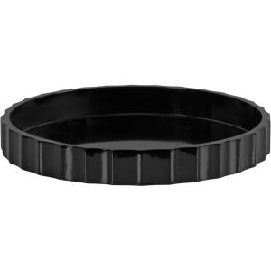 image:imageKate and Laurel Lissi Decorative Round Tray with Wavy Design 16 Inch Diameter Black Modern Scalloped Circle Serving for Coffee Table Ottoman Dining Table or Entryway CatchAllBlack