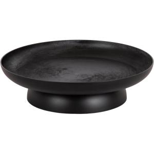 image:imageKate and Laurel Stovring Modern Metal Round Lazy Susan 12 Inch Diameter Black Transitional Aluminum Rotating Pedestal Tray Organizer for Tabletop Decor or Kitchen Storage