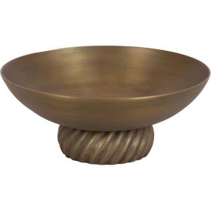 image:imageKate and Laurel Trenza Spiraled Decorative Metal Pedestal Bowl 12 Inch Diameter Antique Brass Vintage Raised Fruit Bowl for Kitchen Counter or Use as a Key Bowl for an Entryway Table