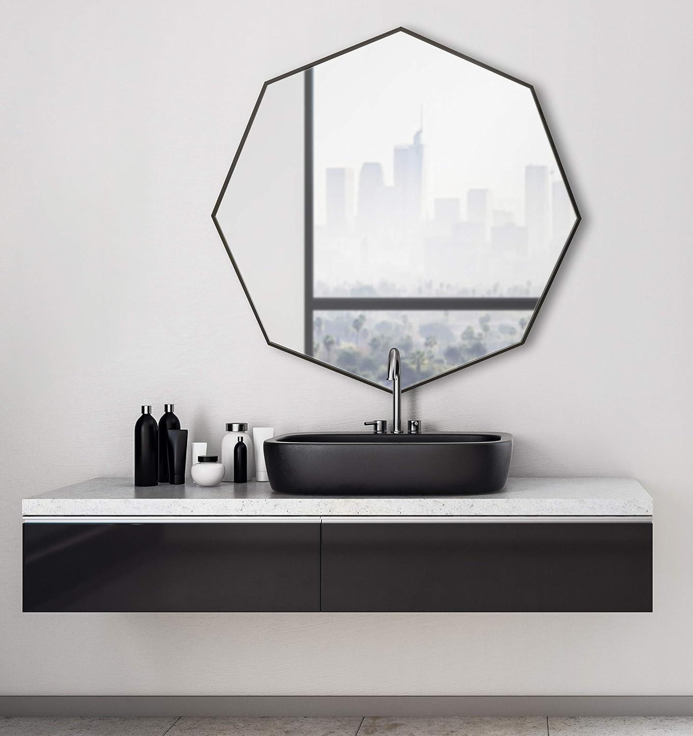 image:imageKate and Laurel Rhodes MidCentury Octagon Mirror 3075 x 3075 Black Modern Geometric Wall Decor