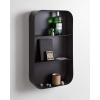 image:imageKate and Laurel Armenta Modern Radius Rectangle Metal Shelf 16 x 28 Dark Charcoal Gray Decorative Wall Shelves for Wall
