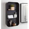 image:imageKate and Laurel Armenta Modern Radius Rectangle Metal Shelf 16 x 28 Dark Charcoal Gray Decorative Wall Shelves for Wall