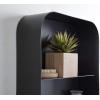 image:imageKate and Laurel Armenta Modern Radius Rectangle Metal Shelf 16 x 28 Dark Charcoal Gray Decorative Wall Shelves for Wall