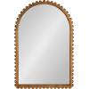 image:imageKate and Laurel Beadbrook Modern Beaded Arched Mirror 20 x 30 Rustic Brown Transitional Arch Wall Mirror for Use as Bathroom Mirror or Entryway Mirror Decor