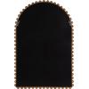 image:imageKate and Laurel Beadbrook Modern Beaded Arched Mirror 20 x 30 Rustic Brown Transitional Arch Wall Mirror for Use as Bathroom Mirror or Entryway Mirror Decor