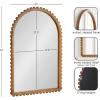image:imageKate and Laurel Beadbrook Modern Beaded Arched Mirror 20 x 30 Rustic Brown Transitional Arch Wall Mirror for Use as Bathroom Mirror or Entryway Mirror Decor