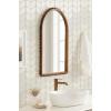 image:imageKate and Laurel Beadbrook Modern Beaded Arched Mirror 20 x 30 Rustic Brown Transitional Arch Wall Mirror for Use as Bathroom Mirror or Entryway Mirror Decor
