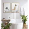 image:imageKate and Laurel Blake Bathroom Bubble Bath Giraffe Framed Printed Glass Wall Art by The Creative Bunch Studio 18x24 Natural Baby Animal Art for Wall