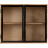 image:imageKate and Laurel Brogan Modern Rectangle Wall Cabinet 24 x 9 x 20 Natural Wood and Black Glass Display Cabinet for OverTheToilet Bathroom Storage Cabinet or Living Room Storage CabinetNatural