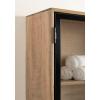 image:imageKate and Laurel Brogan Modern Rectangle Wall Cabinet 24 x 9 x 20 Natural Wood and Black Glass Display Cabinet for OverTheToilet Bathroom Storage Cabinet or Living Room Storage CabinetNatural