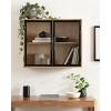 image:imageKate and Laurel Brogan Modern Rectangle Wall Cabinet 24 x 9 x 20 Natural Wood and Black Glass Display Cabinet for OverTheToilet Bathroom Storage Cabinet or Living Room Storage CabinetNatural