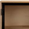 image:imageKate and Laurel Brogan Modern Rectangle Wall Cabinet 24 x 9 x 20 Natural Wood and Black Glass Display Cabinet for OverTheToilet Bathroom Storage Cabinet or Living Room Storage CabinetNatural