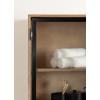 image:imageKate and Laurel Brogan Modern Rectangle Wall Cabinet 24 x 9 x 20 Natural Wood and Black Glass Display Cabinet for OverTheToilet Bathroom Storage Cabinet or Living Room Storage CabinetNatural