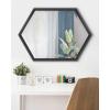 image:imageKate and Laurel Calter Modern Hexagon Wall Mirror 22 x 31 Black Chic Indie Room Decor for WallBlack