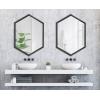 image:imageKate and Laurel Calter Modern Hexagon Wall Mirror 22 x 31 Black Chic Indie Room Decor for WallBlack