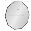 image:imageKate and Laurel Deka Modern Geometric Wall Mirror 25 x 26 Black Decorative Etched Geometric Mirror for Wall with Starburst Shape and Contemporary FinishBlack