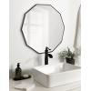 image:imageKate and Laurel Deka Modern Geometric Wall Mirror 25 x 26 Black Decorative Etched Geometric Mirror for Wall with Starburst Shape and Contemporary FinishBlack