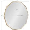 image:imageKate and Laurel Deka Modern Geometric Wall Mirror 25 x 26 Black Decorative Etched Geometric Mirror for Wall with Starburst Shape and Contemporary FinishGold