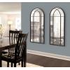 image:imageKate and Laurel Dolbrook Arch Mirror 19 x 40 Satin Black Modern Arched Window Mirror with Iron FrameBlack