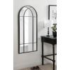 image:imageKate and Laurel Dolbrook Arch Mirror 19 x 40 Satin Black Modern Arched Window Mirror with Iron FrameBlack