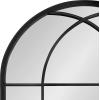 image:imageKate and Laurel Dolbrook Arch Mirror 19 x 40 Satin Black Modern Arched Window Mirror with Iron FrameBlack