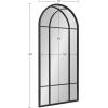 image:imageKate and Laurel Dolbrook Arch Mirror 19 x 40 Satin Black Modern Arched Window Mirror with Iron FrameBlack