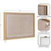 image:imageKate and Laurel Framed Glass Dry Erase Art Neutral Linen with White Scalloped Whiteboard for Wall by The Creative Bunch Studio 24 x 18 Blake Natural Frame Modern Dry Erase Art for Wall Decor