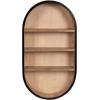 image:imageKate and Laurel Hutton Modern Capsule Wall Shelf 16 x 28 Light Natural and Black Minimal Round Oval Wall Shelves for Above Toilet Bathroom Storage or Cute Nursery Shelving