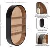 image:imageKate and Laurel Hutton Modern Capsule Wall Shelf 16 x 28 Light Natural and Black Minimal Round Oval Wall Shelves for Above Toilet Bathroom Storage or Cute Nursery Shelving