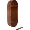image:imageKate and Laurel Hutton Modern Tall Capsule Wall Shelf 13 x 33 Walnut Brown Slim Round Oval Wall Shelves for Above Toilet Bathroom Storage or Cute Nursery Shelving