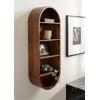image:imageKate and Laurel Hutton Modern Tall Capsule Wall Shelf 13 x 33 Walnut Brown Slim Round Oval Wall Shelves for Above Toilet Bathroom Storage or Cute Nursery Shelving