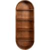 image:imageKate and Laurel Hutton Modern Tall Capsule Wall Shelf 13 x 33 Walnut Brown Slim Round Oval Wall Shelves for Above Toilet Bathroom Storage or Cute Nursery Shelving