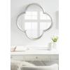 image:imageKate and Laurel Krisi Glam Scalloped Wall Mirror 28 x 28 Silver Decorative Scallop Shaped Mirror with Flower Shaped Frame and Traditional FinishSilver