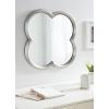image:imageKate and Laurel Krisi Glam Scalloped Wall Mirror 28 x 28 Silver Decorative Scallop Shaped Mirror with Flower Shaped Frame and Traditional FinishSilver