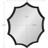 image:imageKate and Laurel Lalina Modern Scalloped Round Wall Mirror 24 Inch Diameter Black Decorative Glamorous Wall Decor AccentBlack