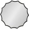 image:imageKate and Laurel Lalina Modern Scalloped Round Wall Mirror 24 Inch Diameter Black Decorative Glamorous Wall Decor AccentBlack
