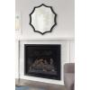 image:imageKate and Laurel Lalina Modern Scalloped Round Wall Mirror 24 Inch Diameter Black Decorative Glamorous Wall Decor AccentBlack