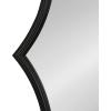 image:imageKate and Laurel Lalina Modern Scalloped Round Wall Mirror 24 Inch Diameter Black Decorative Glamorous Wall Decor AccentBlack