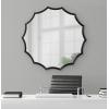 image:imageKate and Laurel Lalina Modern Scalloped Round Wall Mirror 24 Inch Diameter Black Decorative Glamorous Wall Decor AccentBlack