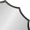 image:imageKate and Laurel Lalina Modern Scalloped Round Wall Mirror 24 Inch Diameter Black Decorative Glamorous Wall Decor AccentBlack