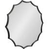 image:imageKate and Laurel Lalina Modern Scalloped Round Wall Mirror 24 Inch Diameter Black Decorative Glamorous Wall Decor AccentBlack