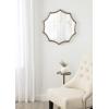 image:imageKate and Laurel Lalina Modern Scalloped Round Wall Mirror 24 Inch Diameter Black Decorative Glamorous Wall Decor AccentGold