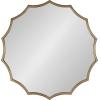 image:imageKate and Laurel Lalina Modern Scalloped Round Wall Mirror 24 Inch Diameter Black Decorative Glamorous Wall Decor AccentGold