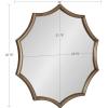 image:imageKate and Laurel Lalina Modern Scalloped Round Wall Mirror 24 Inch Diameter Black Decorative Glamorous Wall Decor AccentGold
