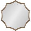image:imageKate and Laurel Lalina Modern Scalloped Round Wall Mirror 24 Inch Diameter Black Decorative Glamorous Wall Decor AccentGold
