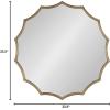 image:imageKate and Laurel Lalina Modern Scalloped Round Wall Mirror 24 Inch Diameter Black Decorative Glamorous Wall Decor AccentGold