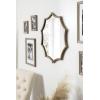 image:imageKate and Laurel Lalina Modern Scalloped Round Wall Mirror 24 Inch Diameter Black Decorative Glamorous Wall Decor AccentGold